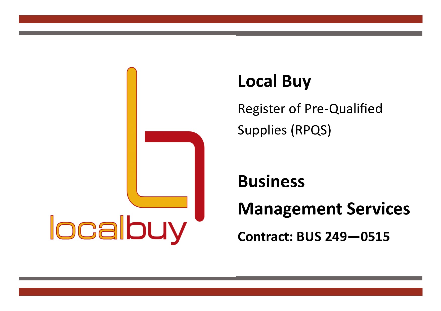 Local Buy Pre-Qualified Supplier – Business Management Services